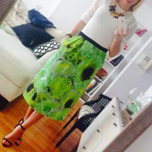 Tibi Green Athena Neon Floral Like Skirt